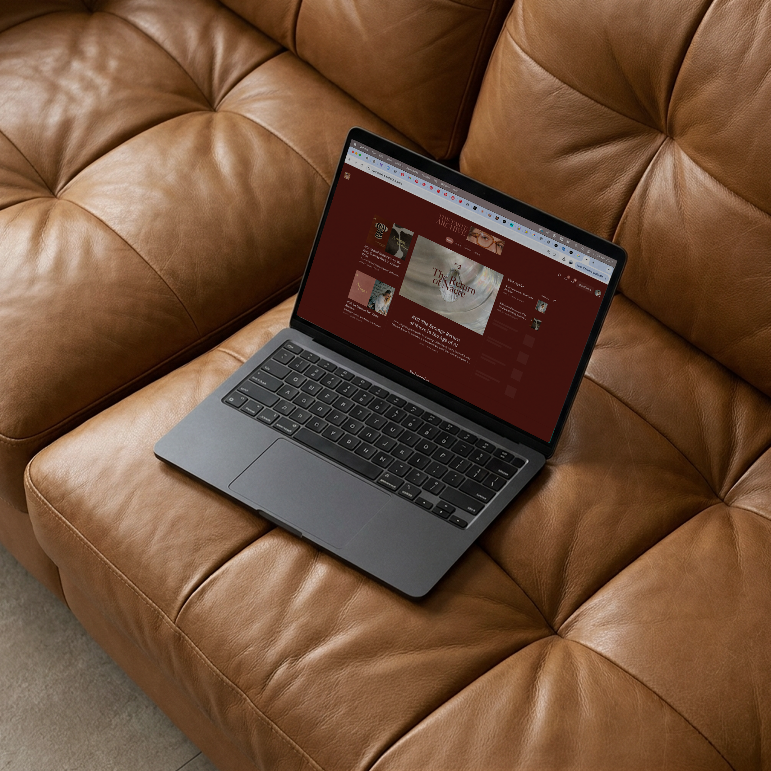The Taste Archive, viewed on a laptop.
